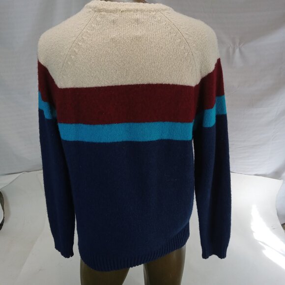 American Eagle Mens Crewneck Red White Blue Seriously Soft Striped Sweater L - Picture 8 of 13